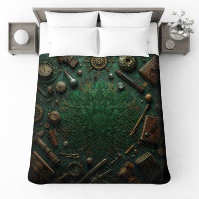 Couvre-lit matelassé Steampunk Collection Compass toutes tailles