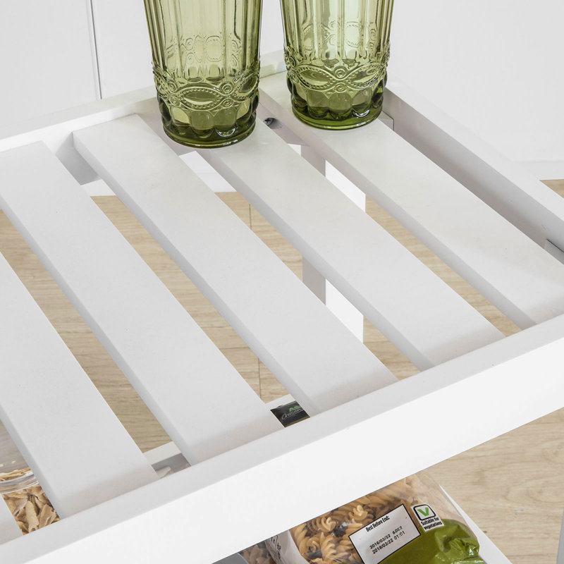 Draco Wood Bar Cart, White