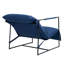 Chaise d'appoint rembourrée avec cadre en métal et mélange de polyester bleu-1290978802
