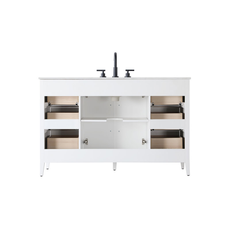 54 Inch Single Bathroom Vanity, White