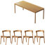 Nordic style rectangular dining table set.
