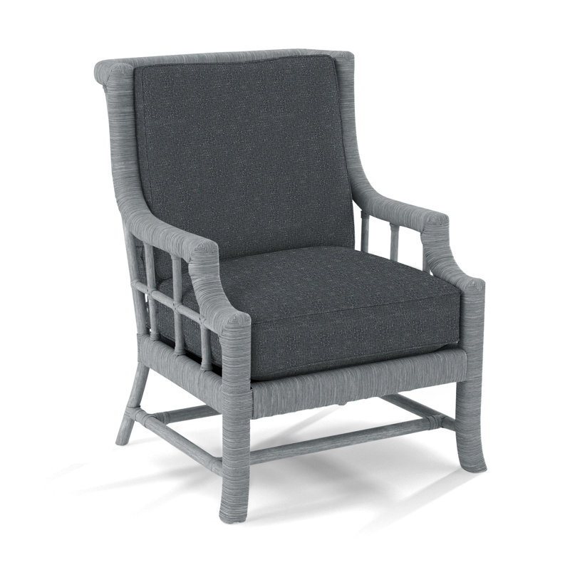 Fauteuil Lafayette, Rayures bleu cobalt 0204-64, Nickel