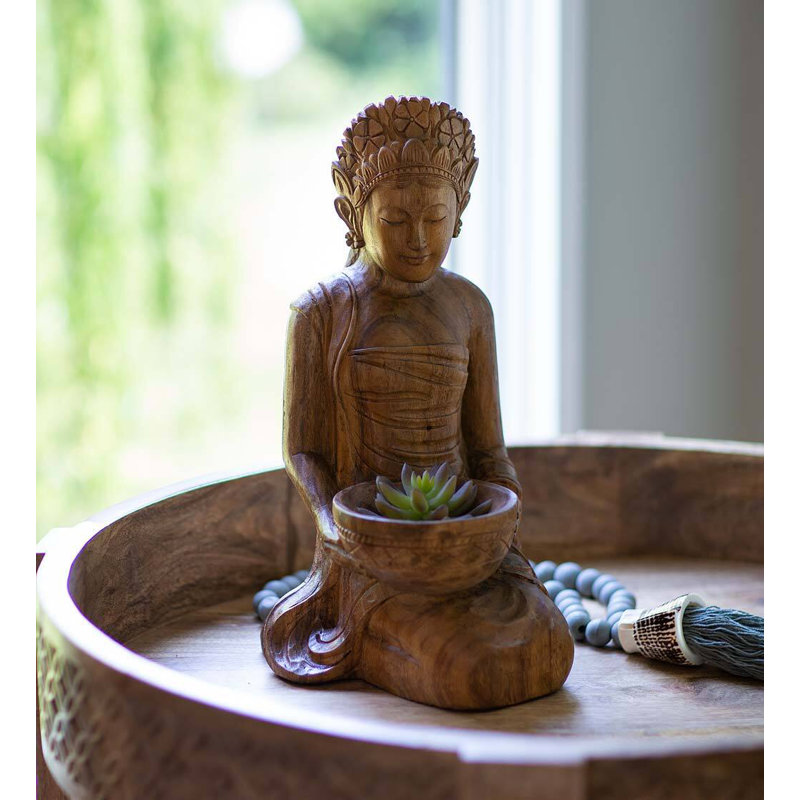 Statue artisanale en bois sculpté Lakshmi