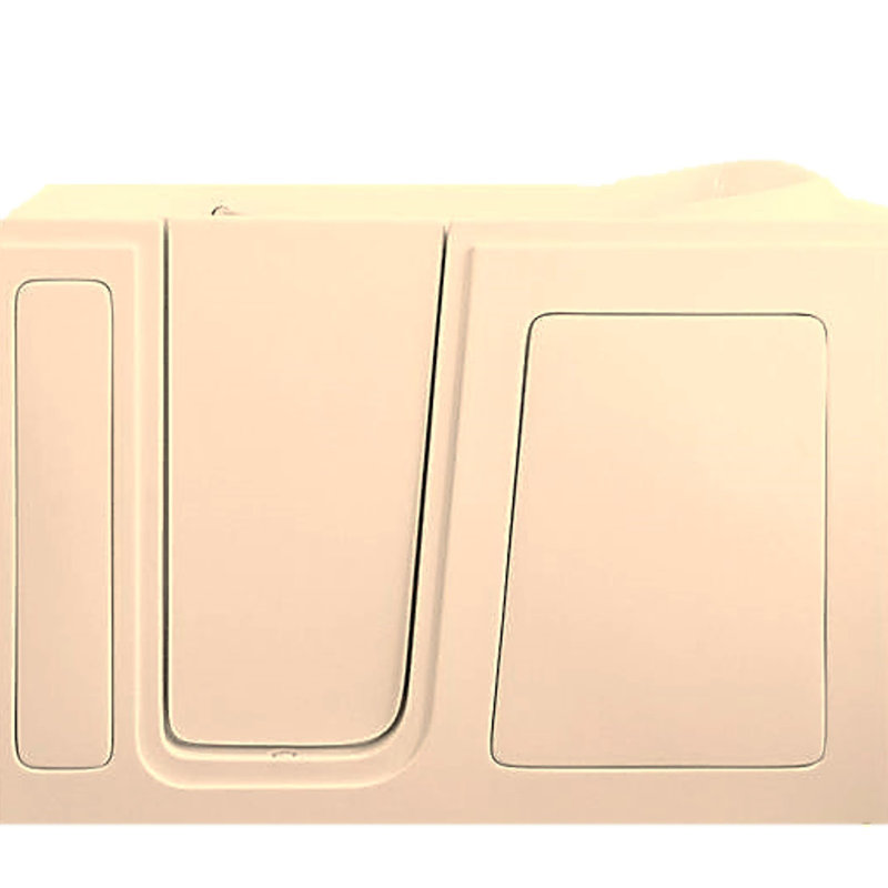 48'' x 28'' Fiberglass Bathtub with Faucet, Left, Beige