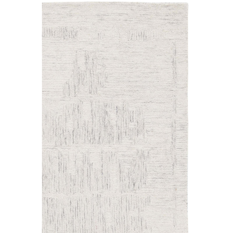 Ermalee Ebony Hand Tufted Wool Abstract Rug, Rectangle 8' x 10'