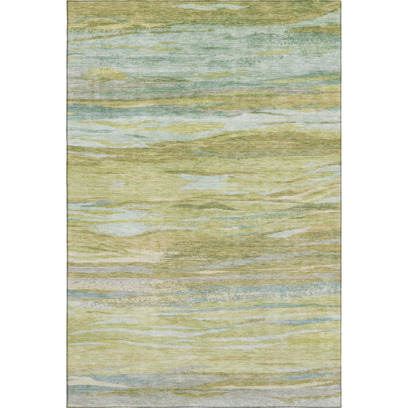 Premium Machine Washable Alaina AMF1933 Waves Rug, Rectangle 8' x 10'