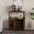 Coffee Bar Cabinet With Wine Rack And Glass Holder, Kitchen Sideboard Buffet Cabinet With Wine Rack Storage, Led Light-195907560