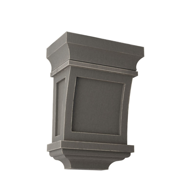 Corbel décoration rétro 7 po x 5 po x 3 po Santa Fe, Gris patiné