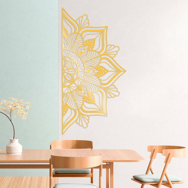 Metal Wall Décor, Gold, 31" H x 61" W x 0.06" D
