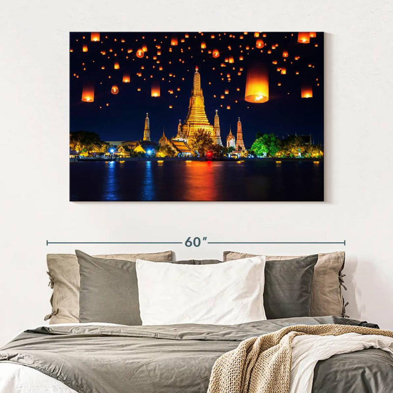 Kavia Wat Arun Temple Lanterns, 34" H x 51" W