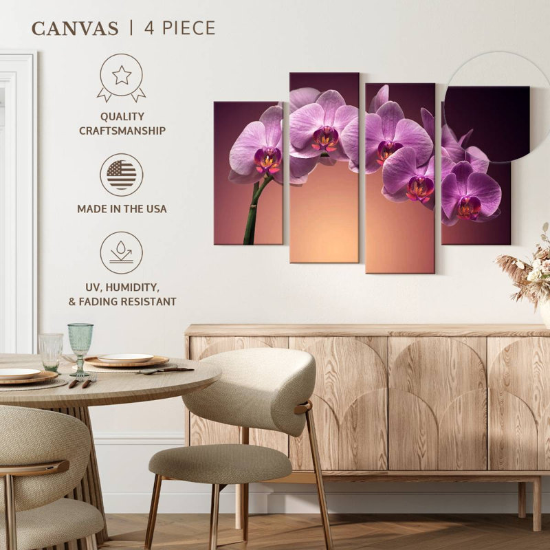 Harnek Magenta Orchids, 22" H x 36" W