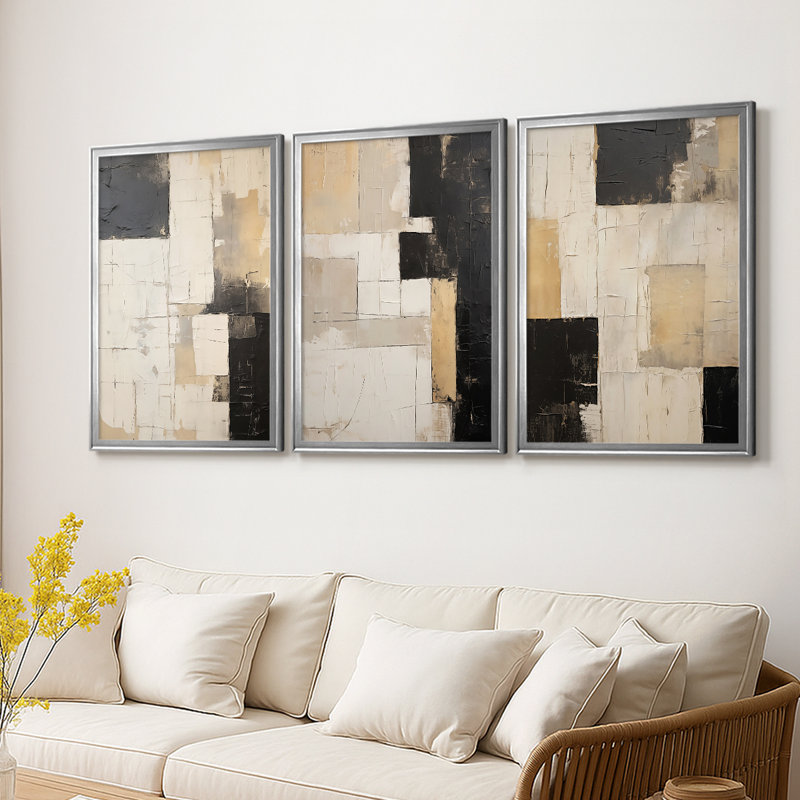 ABSTRACT Series CDXC III - Toile tendue avec châssis sur mesure - 3 pièces