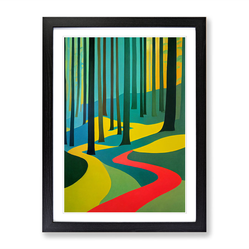 Spring Forest In Abstract Vol.4 - Single Picture Frame Print, Black, 34cm H x 25cm W x 2cm D