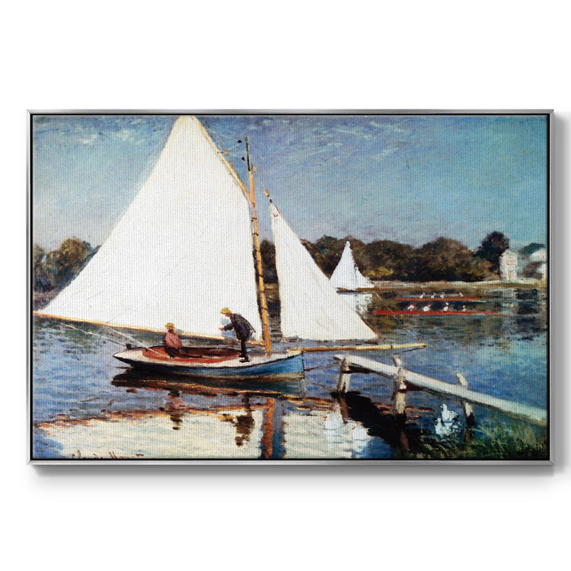 Monet sur toile, Argent, H 37 po x l 25 po x P 2 po