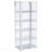 White 5-Shelf Display Led Curio Cabinet