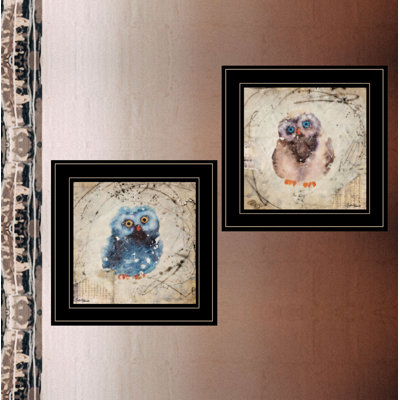 Wonder Years - Owls 2-Piece Vignette Framed Wall Art for Home Wall Decor by Britt Hallowell
