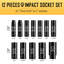 1/2" Drive SAE Deep Impact Socket Set