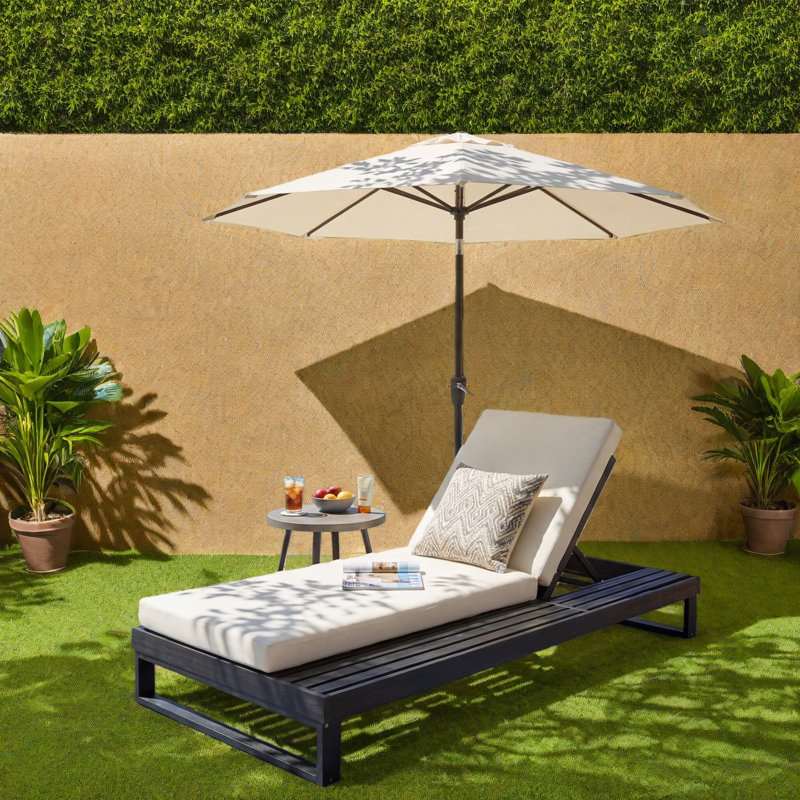 Méridiennes de patio réglables, chaise longue en bois d'acacia pour bord de piscine