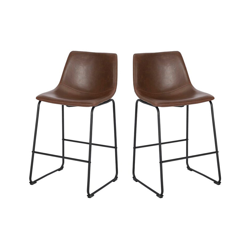 Tabouret de bar et de comptoir Julienn, Marron, Tabouret de comptoir (siège d'une hauteur de 24,2