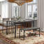 Ensemble de table de salle à manger 4 pièces Erommy, table de cuisine avec banc et 2 chaises, ensemble de table de cuisine peu encombrant avec support de rangement et structure en métal pour petit espace, style moderne pour salle à manger, cuisine, ap