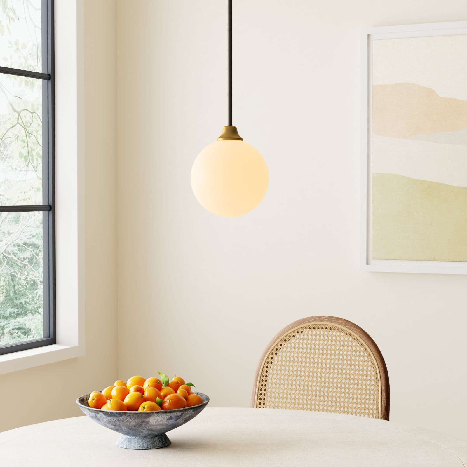 Hallas Single Light Glass Dimmable Pendant