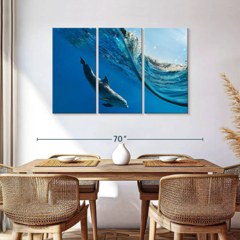 Dolphin Under The Wave, 36" H x 57" W