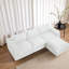 Canapé modulaire rembourré 4 pièces en chenille beige avec repose-pieds amovible - entièrement compressé, aucun assemblage requis-1828800487