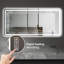 Miroir de maquillage de salle de bain 60 x 28 pouces avec éclairage avant, 5 mm argent horizontal, fonction de changement de couleur, gradation continue, désembuage à une touche, fixation murale 28 x 60 pour salle de bain, brouillard, miroir,
