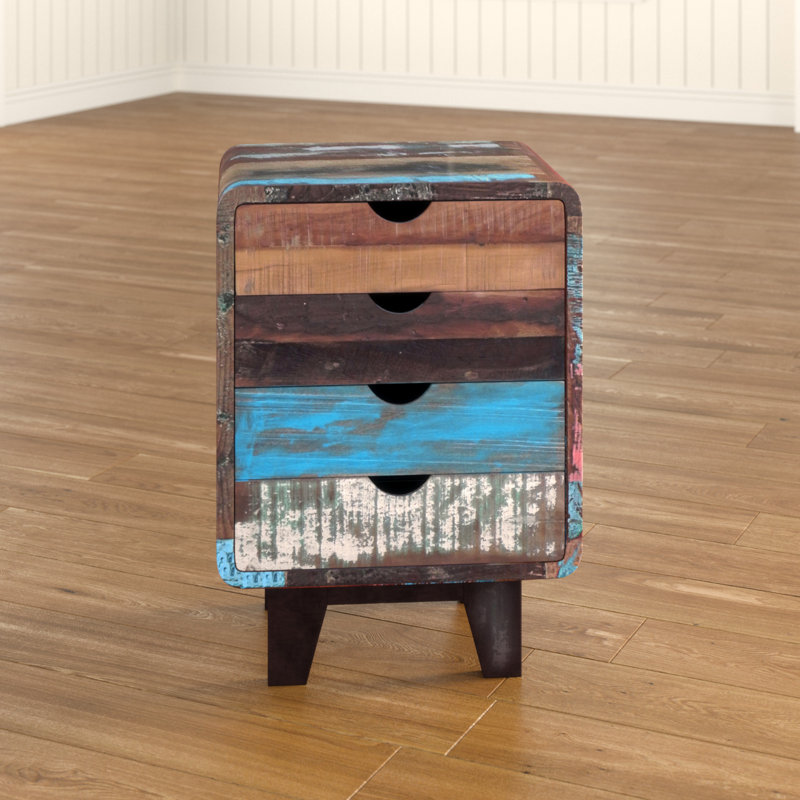 Paquette 50cm W Solid Wood Bedside Table