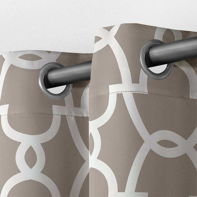 Andish 100% Polyester Room Darkening Curtain Pair, Taupe, 52" W x 96" L