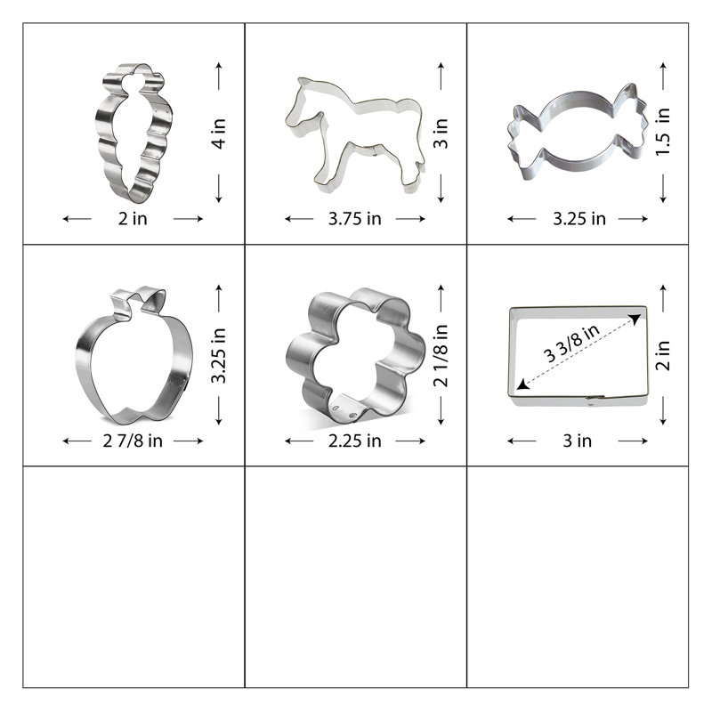 CookieCutter.com 6 -Piece Non-Stick Cookie Cutter
