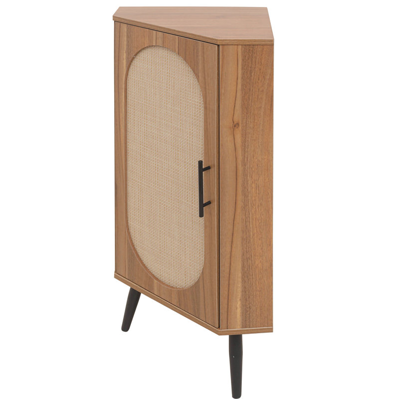 Unité de rangement de coin de chambre à coucher avec porte, capacité de charge de 88 livres, base triangulaire stable en métal intégrée à la machine, stratifié réglable, bonde, support de salle de bain à poignée souple, capacité estimée,
