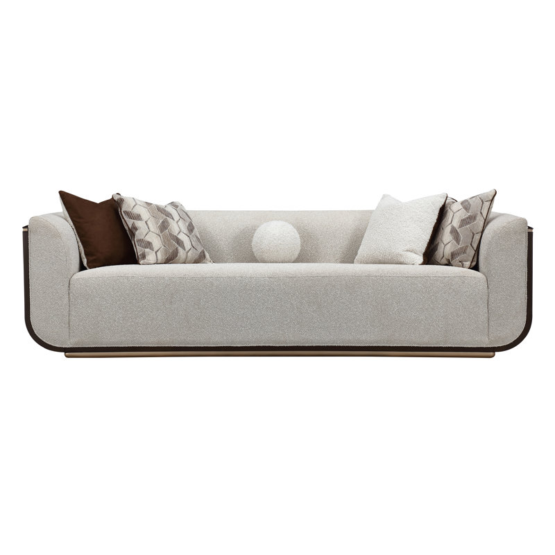 West Kensington Sofa - Buff/Seal Salt Caramel, Espresso Wood