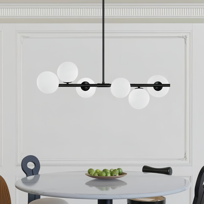 Lio Wrought Iron 6-Light Chandelier, Noir mat