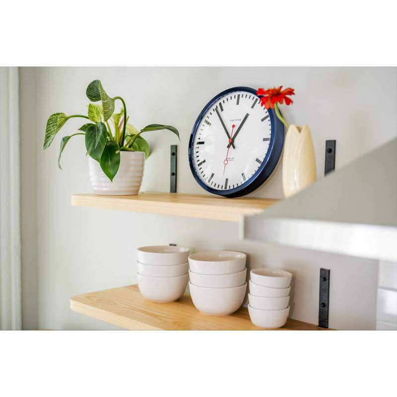 Metal Wall Clock, Blue/White