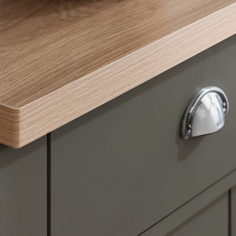 Napanoch 2 Drawer Bedside Table, Dark Grey