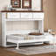 Lit escamotable simple avec 3 tiroirs, blanc