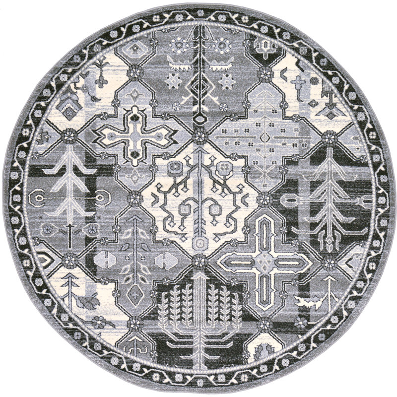 Godina Geometric Indoor Rug, Round 6'1"