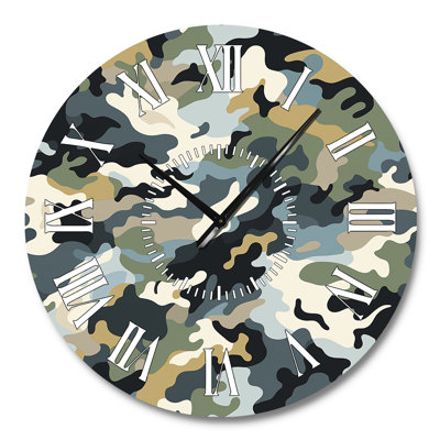 City Camo Concealment - Camouflage White Face Wall Clock