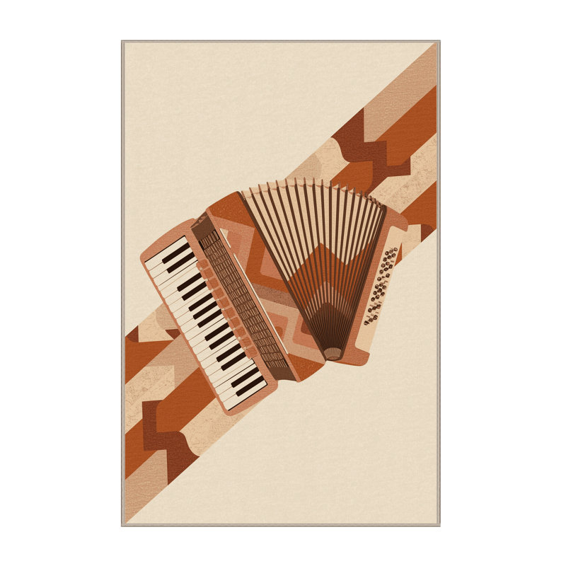 Machine Washable Oweda Accordion Sleek & Chic Modern Geometric Rug in Beige – Beige Binding, 6x9