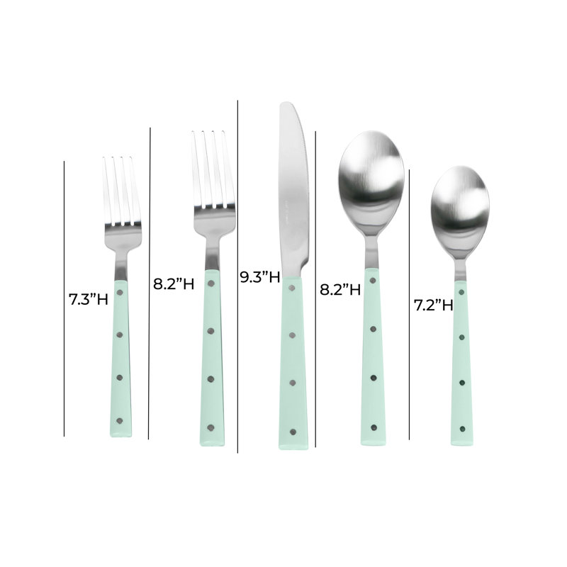 Ensemble de couverts en acier inoxydable Marti, Vert