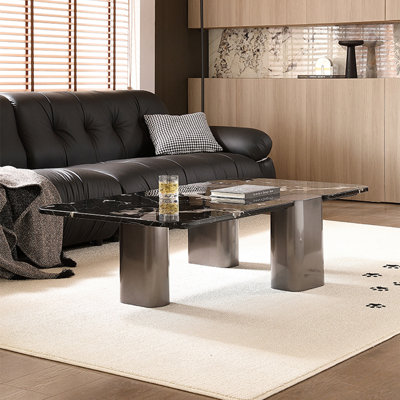 Creative rectangular marble end table