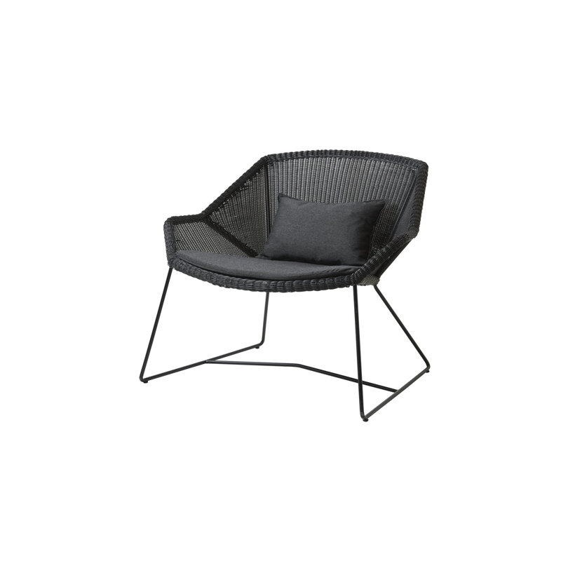 Breeze Patio Chair with Cushions, Black, Taupe