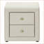 Table de chevet transitionnelle beige à aspect lin avec 2 tiroirs-1886909533