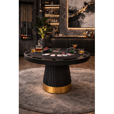 Table de poker 2 en 1 Prohibition Series 48 po - Noir par RAM Room Room
