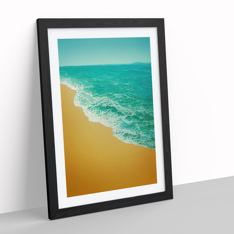 XV1022-2764X Modern Beach - Single Picture Frame Print, Black, 46cm H x 34cm W x 2cm D