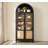 71" Arched Bookcase With Glass Doors And Solid Wood Legs - Versatile Display Cabinet & Kitchen Pantry Storage Cabinet