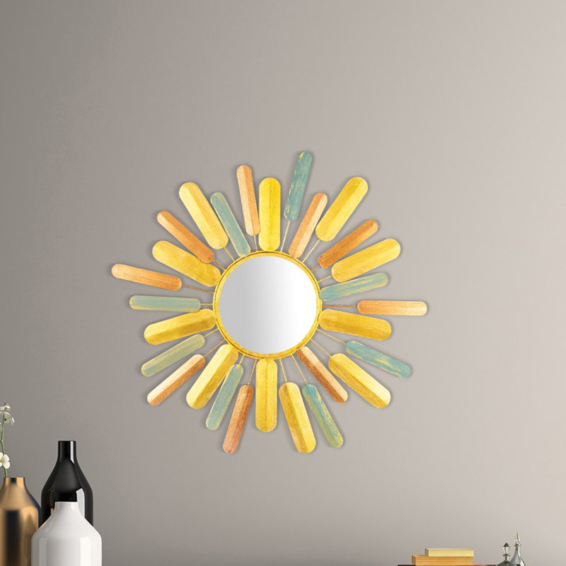 Accessoire mural décoratif en métal peint à la main, 29,5 po x 29,5 po | Fabrication 100% métal, épaisseur: 0,06 po | Variations de couleurs uniques pour un décor personnalisé | Fixation murale facile avec pièce arrière | Parfait pour le salon, la chambre à coucher et le bureau