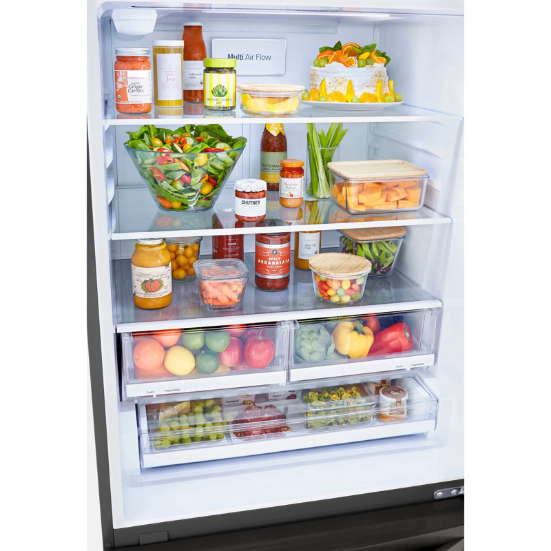 LG 25.5 Cu. Ft. Bottom-Freezer Refrigerator with Ice Maker, Black Stainless Steel
