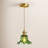 1-Light Flower Glass Pendant Light, Adjustable Brass Hanging Lamp for Kitchen Island